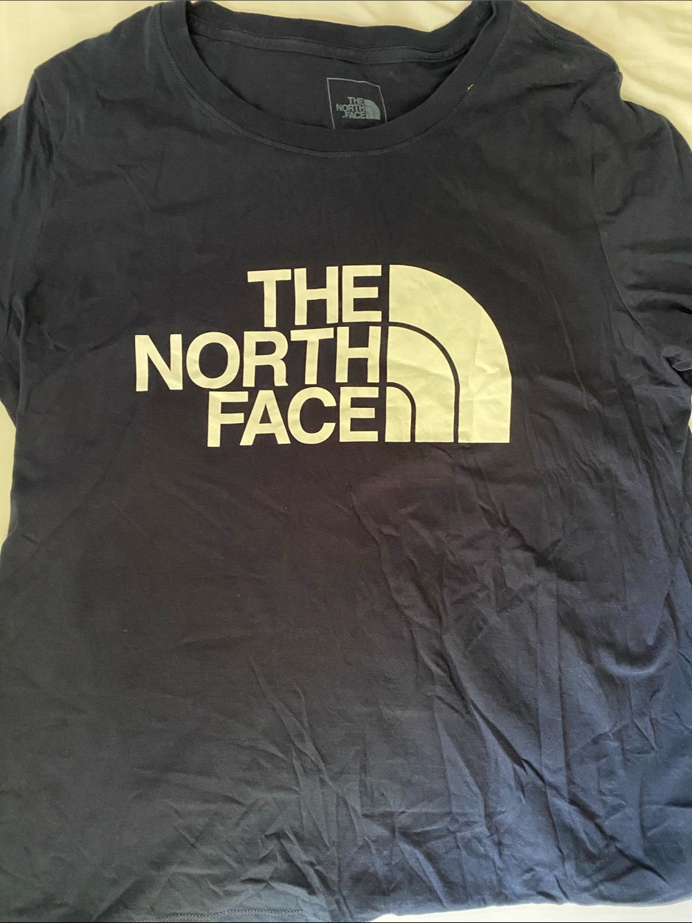The North Face Navy Blue Tee with White Logo